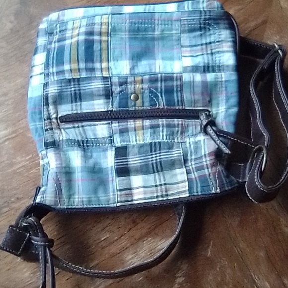 Colorful Blue Cotton Plaid Crossbody Bag!!!! - Picture 10 of 11